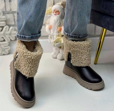 Зимние женские ботинки с отворотами из овчины OVADI 1-1, 36, зима, набивная шерсть