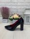 Жіночі туфлі чорні на стійкій каблуці з натуральної шкіри TREND, 40, деми, натуральна шкіра