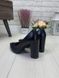 Жіночі туфлі чорні на стійкій каблуці з натуральної шкіри TREND, 40, деми, натуральна шкіра