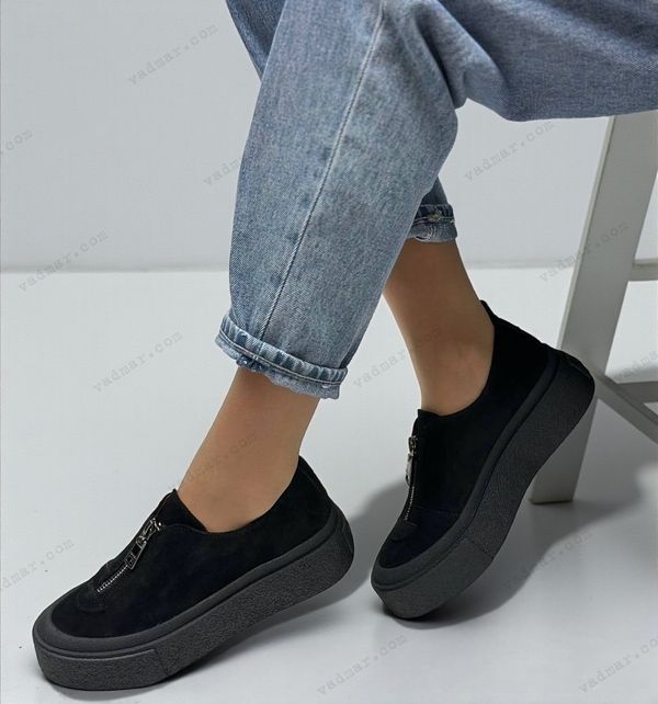 Женские кеды со змейкой спереди на платформе DISA 1-4 13654 фото