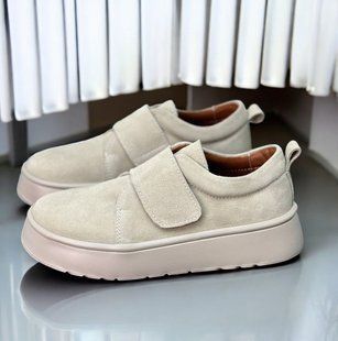 Женские кеды на липучке платформе натуральная замша MILO 1-1 14344-36 фото