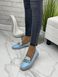 Женские туфли - лоферы с цепью на низком ходу голубые натуральная кожа MAXME 2-3, 41, деми, натуральная кожа