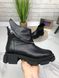 Женские ботинки черные на платформе натуральная кожа KLAS 1-1, 36, зима, набивная шерсть