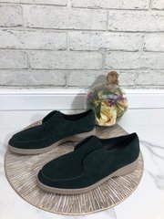 Жіночі туфлі на низькому ходу зелені натуральна замша MAVI 3-2, 41, деми, натуральна шкіра