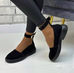 Женские туфли с застежкой на щиколотке натуральная замша NODA 1-2, 41, деми, натуральная кожа