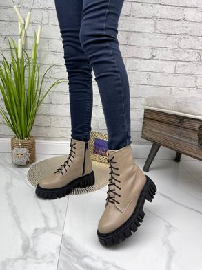 Женские высокие ботинки на платформе со шнурками натуральная кожа LOT 1-1, 36, зима, набивная шерсть