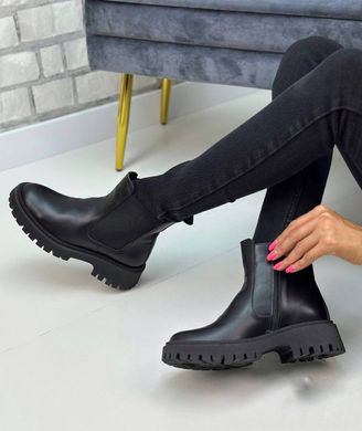 Жіночі черевики челсі на платформі зі шнурками натуральна шкіра DAFI 1-1, 36, зима, набивна вовна
