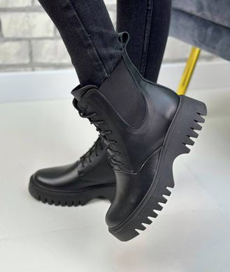 Женские ботинки на платформе со шнурками натуральная кожа RINA 1-1, 41, деми, байка