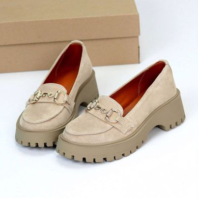 Женские туфли - лоферы на платформе натуральная замша DADI 1-1, 41, деми, натуральная кожа
