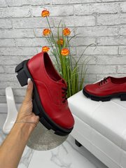 Женские туфли красные на протекторной подошве натуральная кожа TOTIS 1-3, 41, деми, натуральная кожа