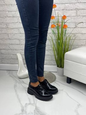 Женские туфли - броги на платформе натуральная лак BOSTON 1-2, 41, деми, натуральная кожа
