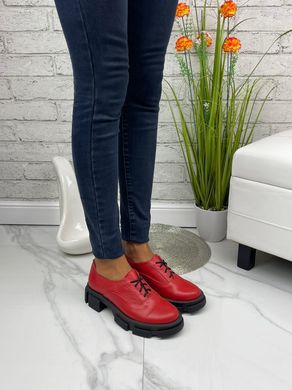 Женские туфли красные на протекторной подошве натуральная кожа TOTIS 1-3, 41, деми, натуральная кожа