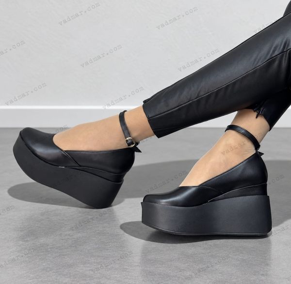 Женские туфли с застежкой на танкетке натуральная кожа RINA 1-1 10086-36 фото