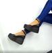Женские туфли черные на танкетке натуральная кожа RINA, 36, деми, натуральная кожа