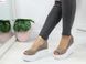 Жіночі туфлі бежеві з відкритим носком на танкетці натуральна замша SOLO 2-1, 41, літо, натуральна шкіра