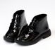 Жіночі черевики на низькому ходу на шнурках натуральний лак TIRO 1-3, 36, зима, набивна вовна