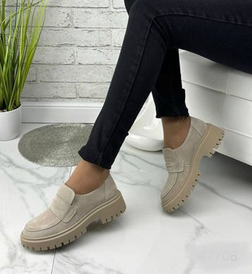 Жіночі туфлі - лофери на платформі натуральна замша NIKOL 1-4, 36, деми, натуральна шкіра