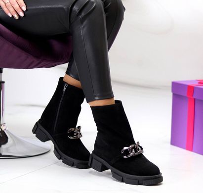 Женские ботинки с цепью на платформе натуральная замша TINA 1-2, 41, деми, байка