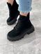 Женские ботинки на платформе черные натуральная замша LANI 1-3, 41, деми, байка