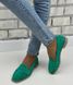 Женские туфли-лоферы на низком ходу зеленые натуральная замша ADINA 3-2, 36, деми, натуральная кожа