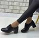 Женские туфли черные на устойчивом каблуке натуральная кожа MAVA 1-4, 36, деми, натуральная кожа