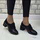 Женские туфли черные на устойчивом каблуке натуральная кожа MAVA 1-4, 41, деми, натуральная кожа