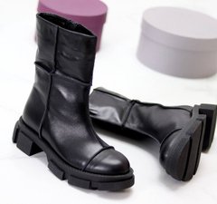 Високі жіночі черевики на низькому ходу натуральна шкіра VOSI 1-1, 41, деми, байка