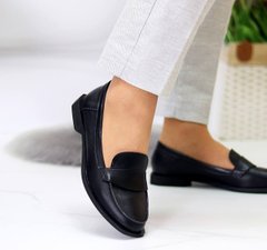 Женские туфли-лоферы на низком ходу черные натуральная кожа DAISY 1-3, 41, деми, натуральная кожа