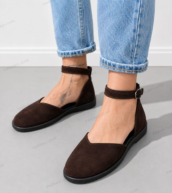 Жіночі босоніжки із закритим носком та п'ятою натуральна замша ZASA 1-2 20473-36 фото