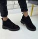 Женские ботинки на платформе черные натуральная замша MOLIS 1-3, 41, деми, байка