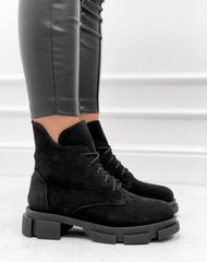 Жіночі черевики на платформі чорні натуральна замша KRIS 1-2, 41, деми, байка