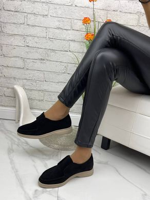 Женские туфли на низком ходу черные натуральная замша MAVI 2-1, 36, деми, натуральная кожа