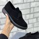 Жіночі туфлі чорні невисока платформа на шнурках натуральна замша SERA 2-2, 36, деми, натуральна шкіра