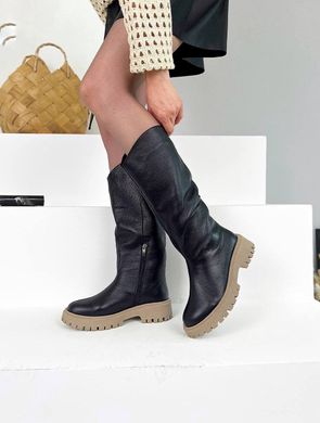 Жіночі чоботи - труби на платформі натуральна шкіра KISS 2-2, 36, зима, набивна вовна