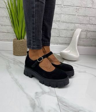 Жіночі туфлі на платформі з застібкою натуральна замша BRENDA 1-2, 36, деми, натуральна шкіра