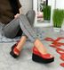 Женские туфли красные с открытым носком на танкетке натуральная кожа SOLO 2-7, 36, лето, натуральная кожа