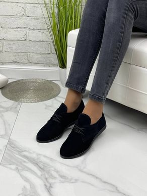 Жіночі туфлі чорні на низькому ходу натуральна замша KENYA 1-3, 41, деми, натуральна шкіра