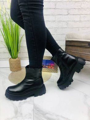 Женские ботинки на платформе черные натуральная кожа SOTA 1-1, 36, зима, набивная шерсть