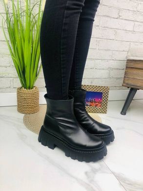 Женские ботинки на платформе черные натуральная кожа SOTA 1-1, 41, деми, байка