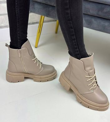 Жіночі черевики на шнурках натуральна шкіра LILO 1-1, 36, зима, набивна вовна