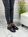 Жіночі туфлі на низькому ходу на шнурках чорні натуральна шкіра NIDA 1-1, 36, деми, натуральна шкіра