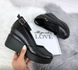 Женские туфли черные на танкетке натуральная кожа RINA 11, 36, деми, натуральная кожа