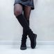 Жіночі чоботи чорні з трикотажним Довяз натуральна замша DOR 1-2, 41, деми, байка