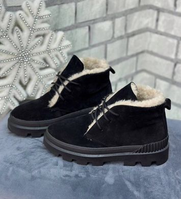 Женские ботинки на платформе на шнурках натуральная замша KIRAT 1-3, 36, зима, набивная шерсть