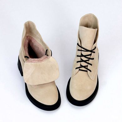 Женские ботинки на невысоком каблуке натуральная замша MANI 2-4, 41, зима, набивная шерсть