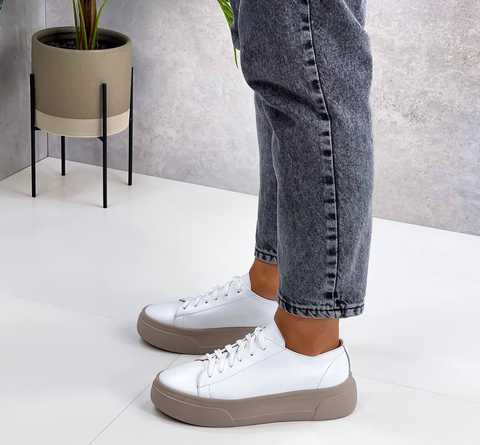 Женские кеды белые высокой платформе натуральная кожа KILA 1-2 - купить  Женскую обувь в Украине - интернет-магазин VadMar