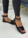 Жіночі босоніжки квадратний носок чорні натуральна шкіра INIKA 2-1, 41, літо, натуральна шкіра