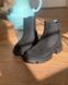 Женские ботинки черные на фигурной подошве натуральная замша CORA 2-2, 41, деми, байка