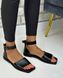 Жіночі босоніжки квадратний носок чорні натуральна шкіра INIKA 2-1, 36, літо, натуральна шкіра