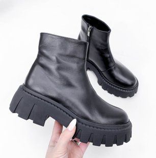 Жіночі черевики на платформі чорна натуральна шкіра LIRA 1-1 12130-41 фото